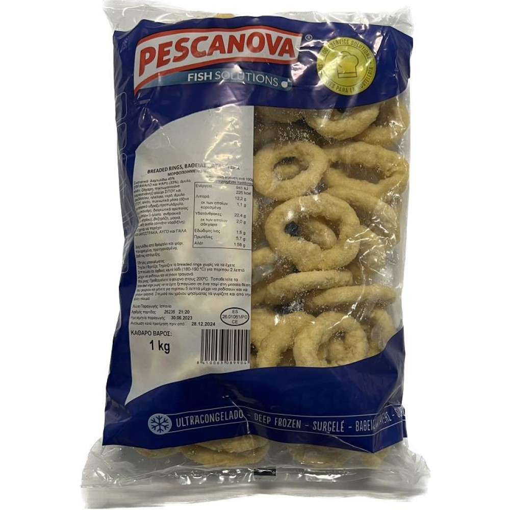 BREADED RINGS ΡΟΔΕΛΑ ΠΑΝΕ 1 ΚΙΛΟΥ ΚΤΨ PESCANOVA