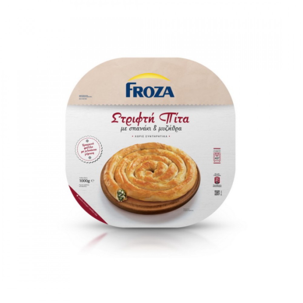ΣΤΡΙΦΤΗ ΠΙΤΑ ΜΕ ΣΠΑΝ.& ΜΥΖΗΘΡΑ 6x1000γρ. ΚΤΨ FROZA ΣΤΡΙΦΤΗ ΠΙΤΑ ΜΕ ΣΠΑΝ.& ΜΥΖΗΘΡΑ 6x1000γρ. ΚΤΨ FROZA