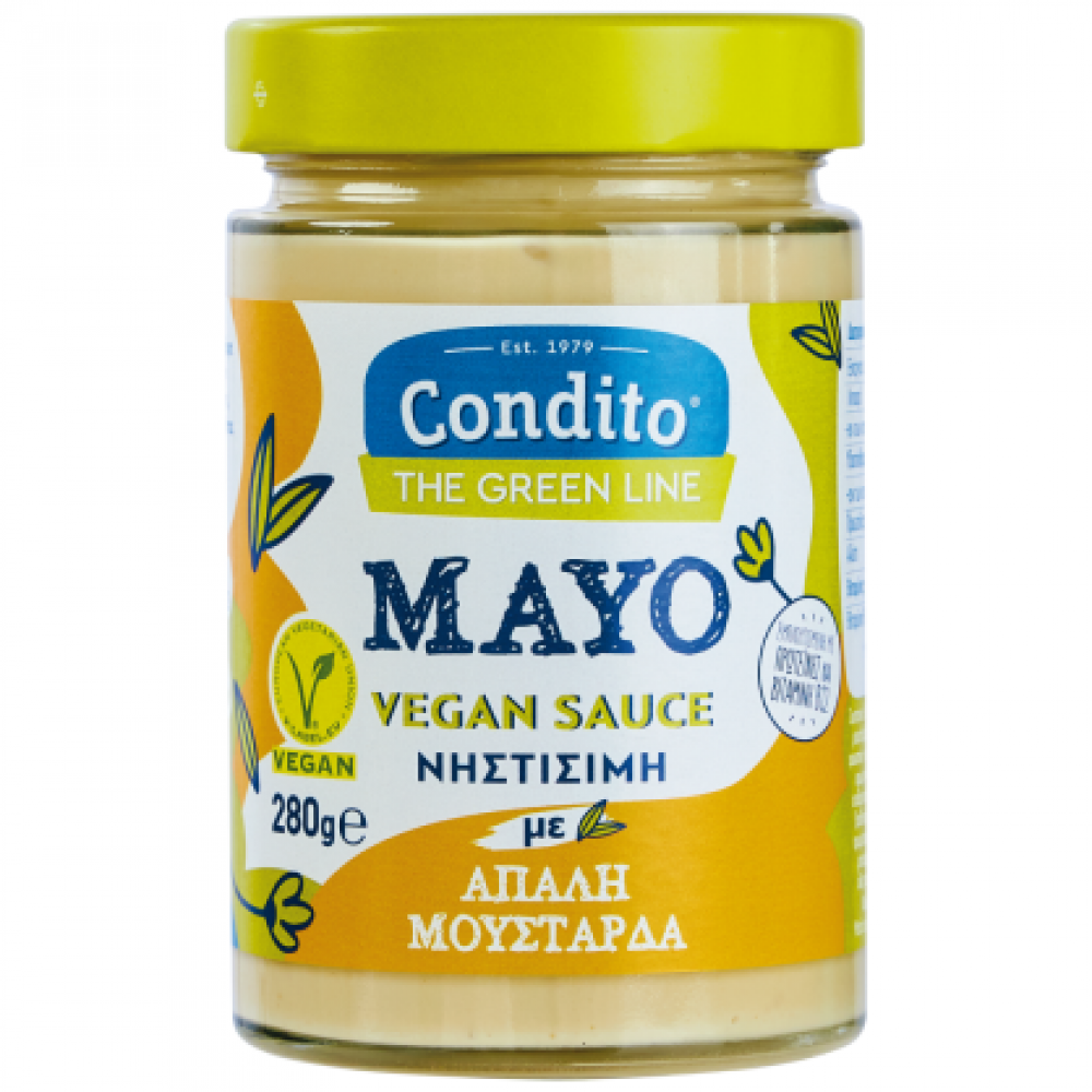 MAYO VEGAN SAUCE ΜΕ ΑΠΑΛΗ ΜΟΥΣΤΑΡΔΑ 280γρ. CONDITO